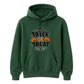 Festive trick or treat pumpkin spider web Halloween hoodie
