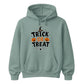 Festive trick or treat pumpkin spider web Halloween hoodie