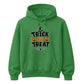 Festive trick or treat pumpkin spider web Halloween hoodie