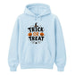 Festive trick or treat pumpkin spider web Halloween hoodie