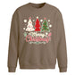 Festive Trio Trees Graphic Christmas Oversized Sweatshirt