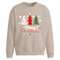 Festive Trio Trees Graphic Christmas Oversized Sweatshirt
