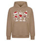 Festive Wine Glasses Graphic Christmas Oversized Hoodie