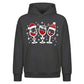 Festive Wine Glasses Graphic Christmas Oversized Hoodie