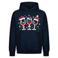 Festive Wine Glasses Graphic Christmas Oversized Hoodie