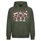 Festive Wine Glasses Graphic Christmas Oversized Hoodie