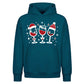 Festive Wine Glasses Graphic Christmas Oversized Hoodie