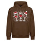 Festive Wine Glasses Graphic Christmas Oversized Hoodie