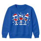Festive Wine Glasses Trio Graphic Christmas Kids Sweatshirt