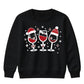 Festive Wine Glasses Trio Graphic Christmas Kids Sweatshirt