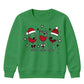 Festive Wine Glasses Trio Graphic Christmas Kids Sweatshirt