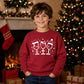 Festive Wine Glasses Trio Graphic Christmas Kids Sweatshirt