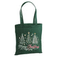 Festive Winter Pine Tree Trio Graphic Christmas Tote Bag