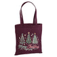 Festive Winter Pine Tree Trio Graphic Christmas Tote Bag