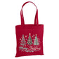 Festive Winter Pine Tree Trio Graphic Christmas Tote Bag
