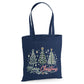 Festive Winter Pine Tree Trio Graphic Christmas Tote Bag