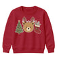 Festive Woodland Bear Stocking Christmas Kids Sweatshirt