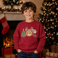 Festive Woodland Bear Stocking Christmas Kids Sweatshirt