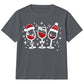 Funny Festive Wine Glasses Graphic Christmas Kids T-Shirt