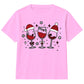 Funny Festive Wine Glasses Graphic Christmas Kids T-Shirt