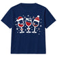 Funny Festive Wine Glasses Graphic Christmas Kids T-Shirt