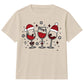 Funny Festive Wine Glasses Graphic Christmas Kids T-Shirt