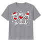 Funny Festive Wine Glasses Graphic Christmas Kids T-Shirt