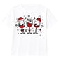 Funny Festive Wine Glasses Graphic Christmas Kids T-Shirt
