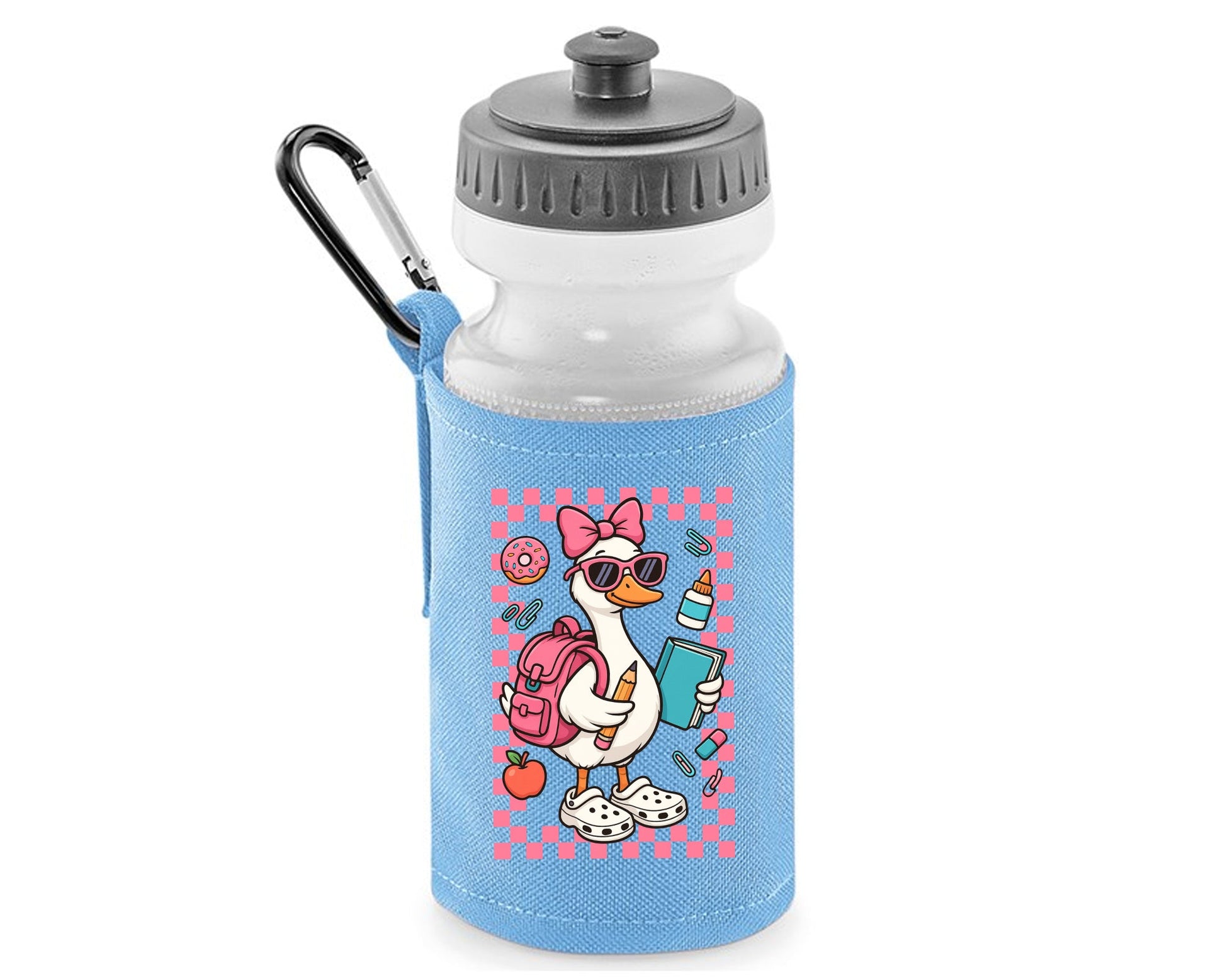 Back To School Water Bottle For Kids, Cute Duck Design, 500ml BPA Free & Spill-Proof For Preschool & Elementary Soft Water Bottle M8480