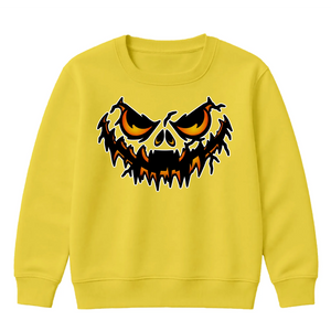Fierce glowing eyes jack-o-lantern Halloween Kids Sweatshirt