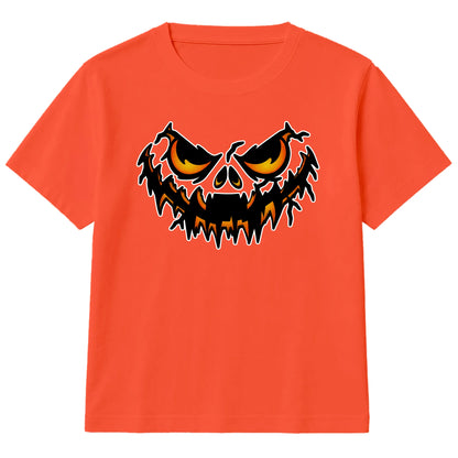 Fierce wicked glowing pumpkin face Halloween Kids T-Shirt