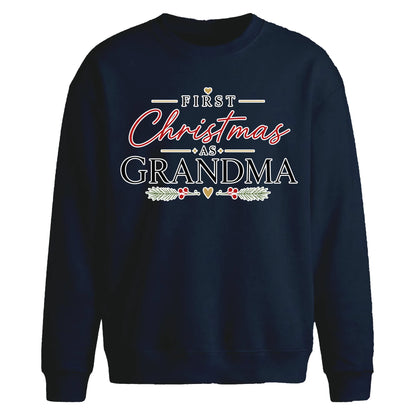 First Christmas As Grandma Christmas Oversized Sweatshirt