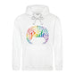 Floral Flourish Pride Script Pride Month Unisex Hoodie