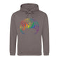 Floral Flourish Pride Script Pride Month Unisex Hoodie