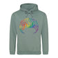 Floral Flourish Pride Script Pride Month Unisex Hoodie