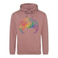 Floral Flourish Pride Script Pride Month Unisex Hoodie