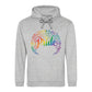 Floral Flourish Pride Script Pride Month Unisex Hoodie