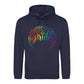 Floral Flourish Pride Script Pride Month Unisex Hoodie