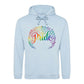 Floral Flourish Pride Script Pride Month Unisex Hoodie