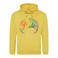 Floral Flourish Pride Script Pride Month Unisex Hoodie