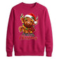 Fluffy highland cow festive Christmas Unisex Sweatshirt