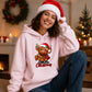 Fluffy highland cow festive lights Christmas Unisex Hoodie