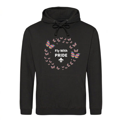 Fly With Pride Butterfly Ring Pride Month Unisex Hoodie