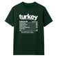 Funny turkey nutrition facts Thanksgiving Unisex T-Shirt