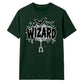 Spooky wizard cobweb bats graphic Halloween Unisex t-shirt