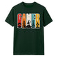 Vintage Retro Stripes Gamer Silhouette Graphic Unisex T-Shirt