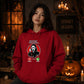 Frightening ghost phone call graphic print Halloween hoodie