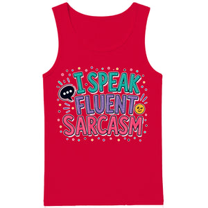 Fun Bright Typography I Speak Fluent Sarcasm Men Tank Top