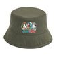 Fun Cartoon Ducks Surfing Good Vibes Summer Bucket Hat