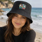 Fun Cartoon Ducks Surfing Good Vibes Summer Bucket Hat